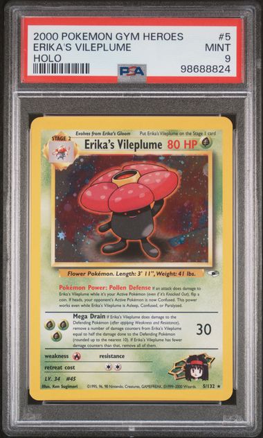Erika's Vileplume Holo Gym Heroes (5/132) PSA 9 98688824