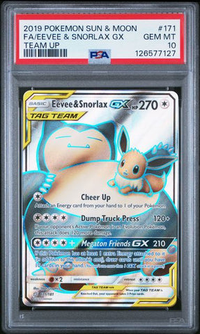 Eevee & Snorlax GX 171/181 Team Up PSA 10 126577127