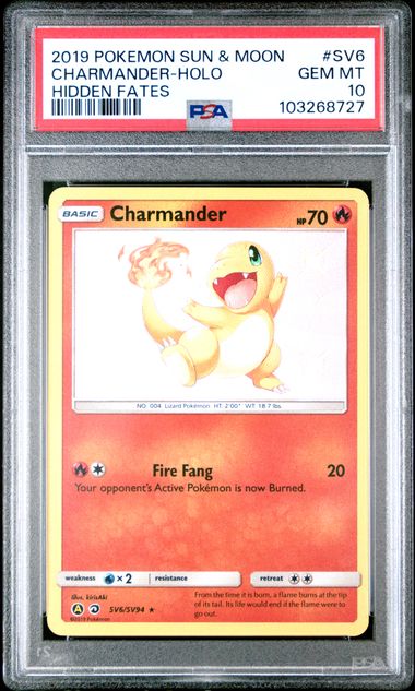 Charmander SV6/SV94 Hidden Fates PSA 10 103268727