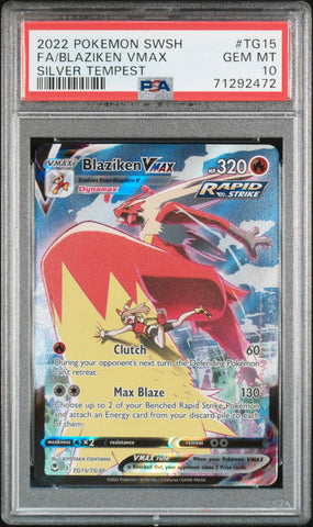 Blaziken VMAX TG15/TG30 Silver Tempest PSA 10 71292472