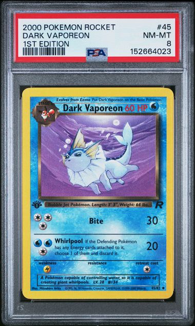 Dark Vaporeon 45/82 Team Rocket 1st Edition PSA 8 152664023