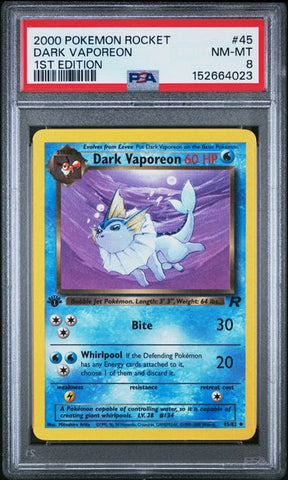 Dark Vaporeon 45/82 Team Rocket 1st Edition PSA 8 152664023