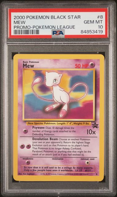 Mew (8) Black Star Pokemon League Promo PSA 10 84853419