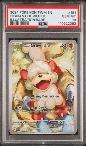 Hisuian Growlithe 181/167 Twilight Masquerade PSA 10 110622363