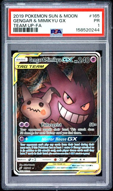 Gengar & Mimikyu GX 165/181 Team Up PSA 1 158520244