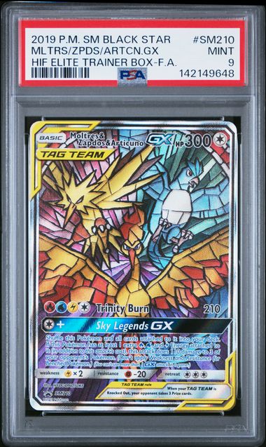Moltres & Zapdos & Articuno GX SM210 Black Star Promo PSA 9 142149648