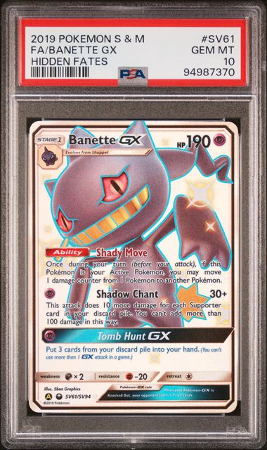 Banette GX SV61/SV94 Sun & Moon: Hidden Fates PSA 10 94987370