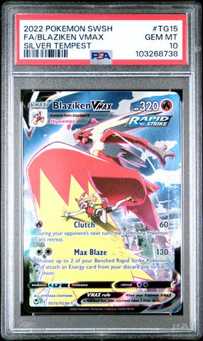 Blaziken VMAX TG15/TG30 Silver Tempest PSA 10 103268738