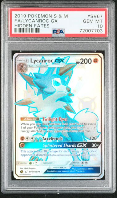 Lycanroc GX SV67/SV94 Hidden Fates PSA 10 72007703