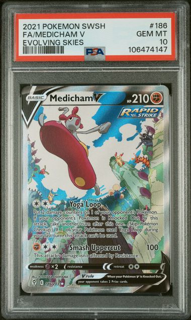 Medicham V 186/203 Evolving Skies PSA 10 106474147