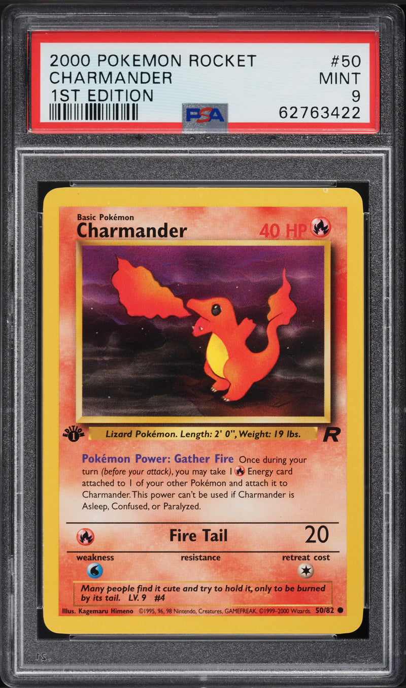 Charmander 50/82 Team Rocket 1st Edition PSA 9 62763422