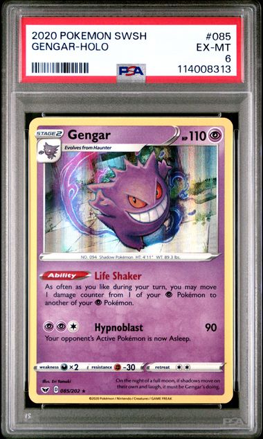 Gengar 085/202 Sword & Shield Base Set PSA 6 114008313