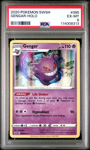 Gengar 085/202 Sword & Shield Base Set PSA 6 114008313