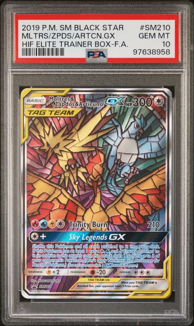 Moltres & Zapdos & Articuno SM210 Sun & Moon: Black Star Promos PSA 10 97638958