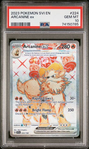 Arcanine ex 224/198 Scarlet & Violet: Base Set PSA 10 74150785