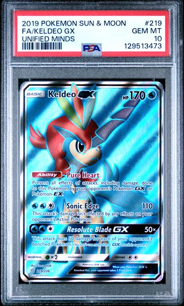 Keldeo GX 219/236 Unified Minds PSA 10 129513473