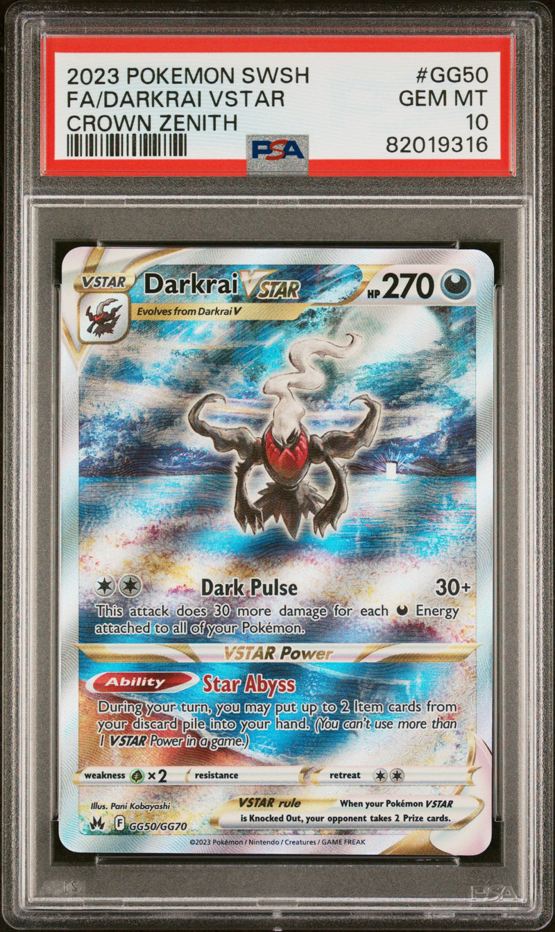 Darkrai VSTAR GG50/GG70 Crown Zenith PSA 10 82019316