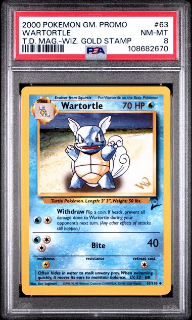 Wartortle Gold Stamp 63/130 T.D. Magazine Promo PSA 8 108682670