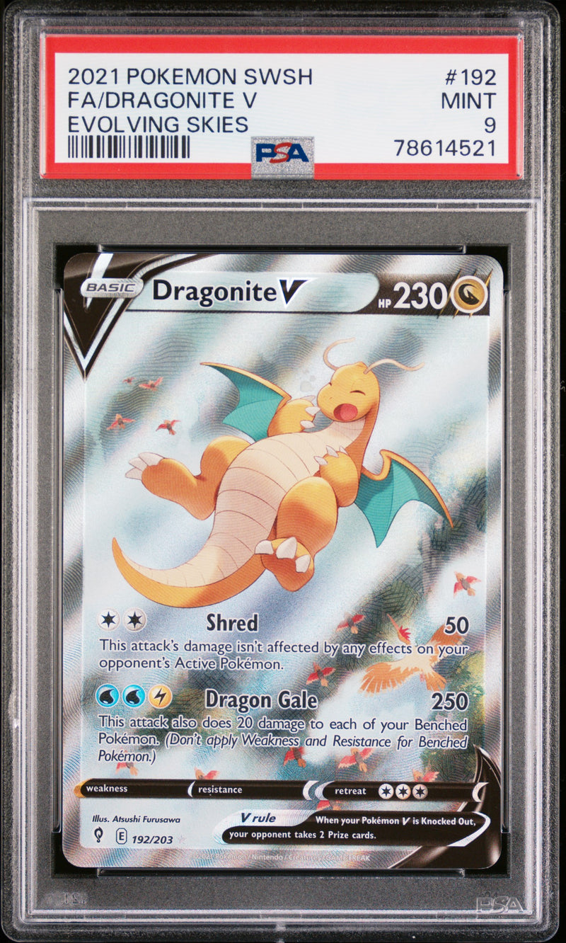 Dragonite V 192/203 Evolving Skies PSA 9 78614521