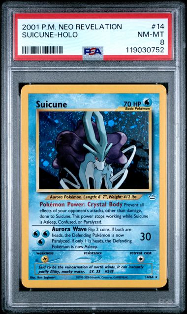 Suicune - Holo 14/64 Neo Revelation PSA 8 119030752