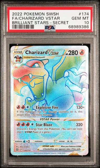Charizard VSTAR 174/172 Brilliant Stars PSA 10 68989386