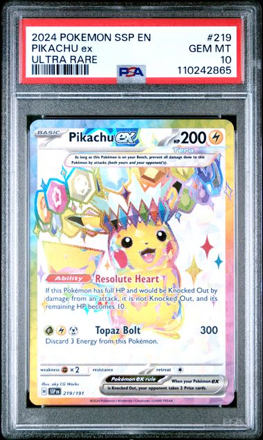 Pikachu ex 219/191 Surging Sparks PSA 10 110242865