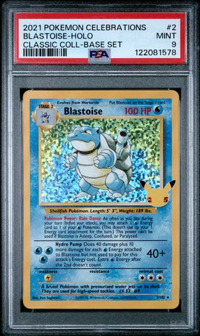 Blastoise 2/102 Celebrations Classic Collection PSA 9 122081578