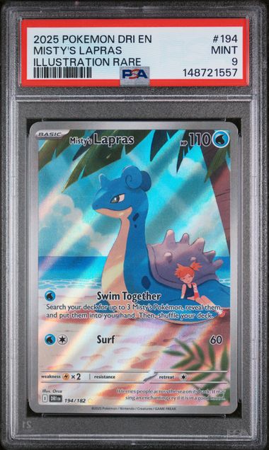 Misty's Lapras 194/182 Destined Rivals Illustration Rare PSA 9 148721557