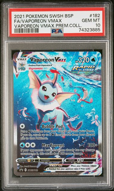 Vaporeon VMAX SWSH182 Black Star Promo PSA 10 74323885