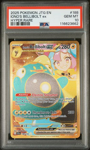 Iono's Bellibolt ex 188/159 Journey Together PSA 10 116623662