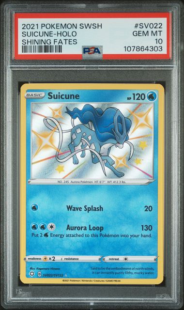 Suicune SV022/SV122 Shining Fates PSA 10 107864303