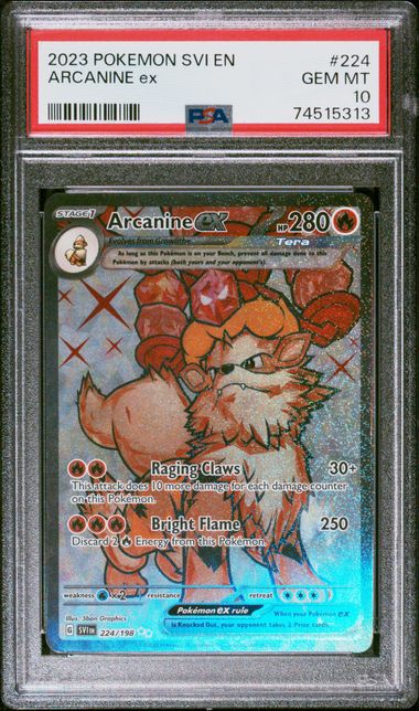 Arcanine ex 224/198 Scarlet & Violet PSA 10 74515313