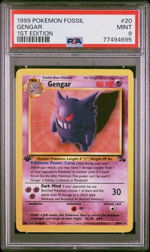 Gengar 20/62 Fossil 1st Edition PSA 9 77494695