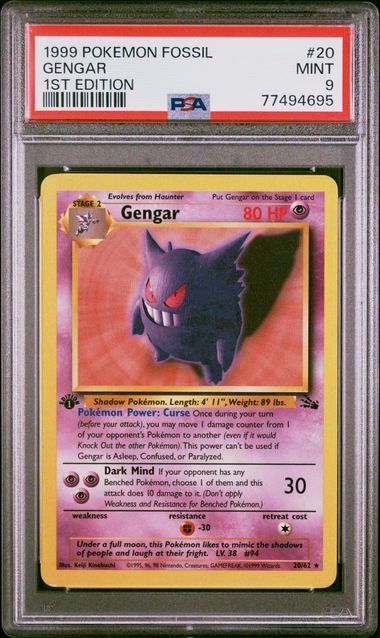 Gengar 20/62 Fossil 1st Edition PSA 9 77494695