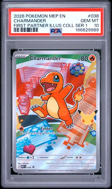 Charmander 038 First Partner Illustration Coll. Vol 1 PSA 8 166829989