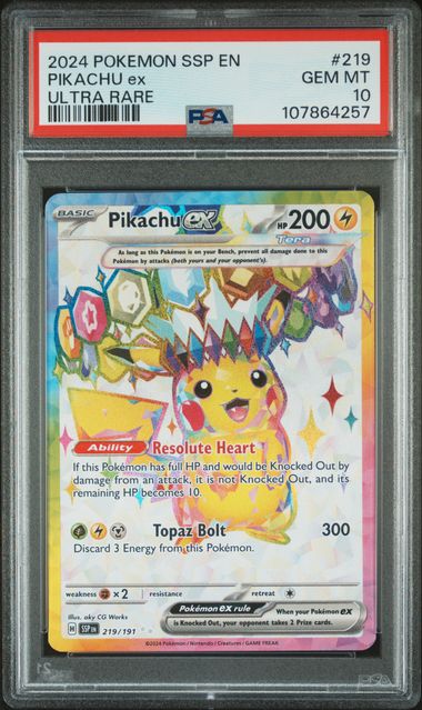 Pikachu ex 219/191 Surging Sparks PSA 10 107864257