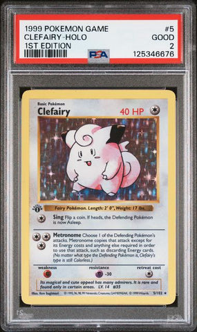 Clefairy - Holo 5/102 Base Set 1st Edition PSA 2 125346676