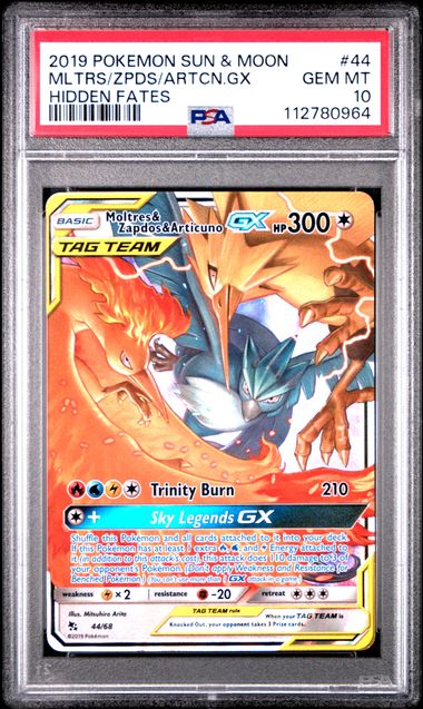Moltres & Zapdos & Articuno GX 44/68 Hidden Fates PSA 10 112780964