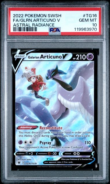 Galarian Articuno V TG16/TG30 Astral Radiance PSA 10 119963970