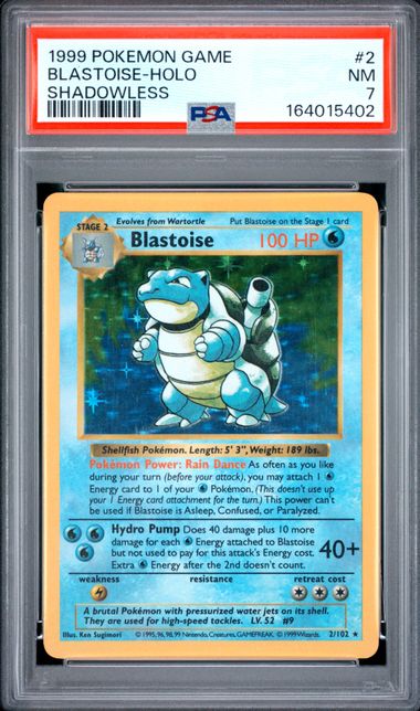Blastoise 2/102 Base Set Shadowless PSA 7 164015402