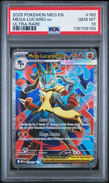 Mega Lucario ex 160/132 Mega Evolution Base Set Ultra Rare PSA 10 138708156