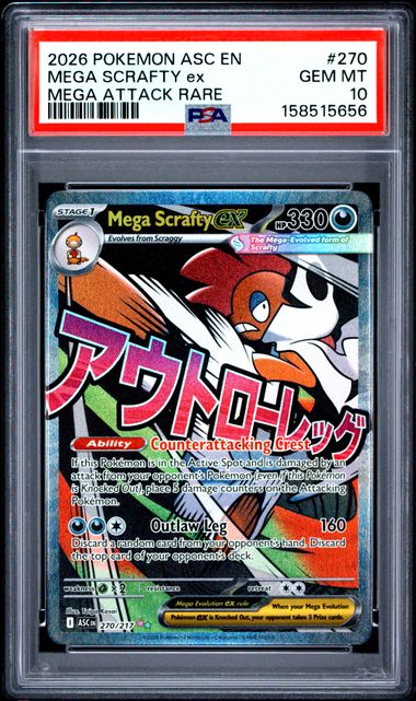 Mega Scrafty ex 270/217 Ascended Heroes PSA 10 158515656
