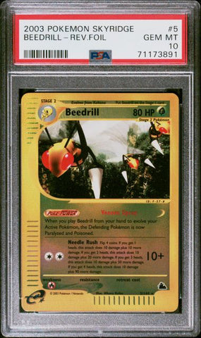 Beedrill - Rev. Holo 5/144 Skyridge PSA 10 71173891