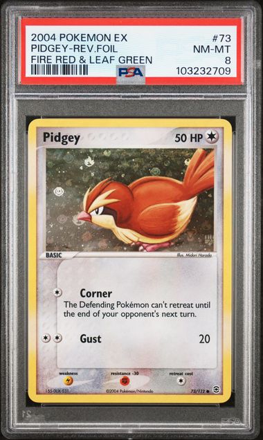 Pidgey 73/112 EX Fire Red & Leaf Green Reverse Holo PSA 8 103232709