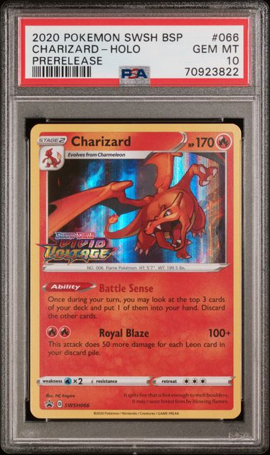 Charizard (Prerelease) SWSH066 Sword & Shield: Black Star Promo PSA 10 70923822