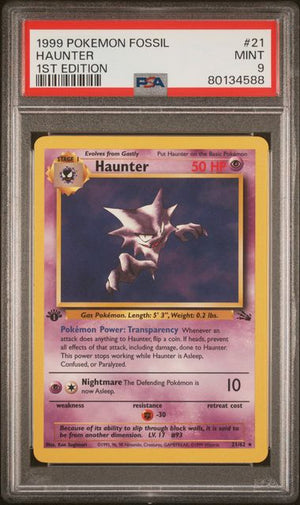 Haunter 21/62 Fossil 1st Edition PSA 9 80134588