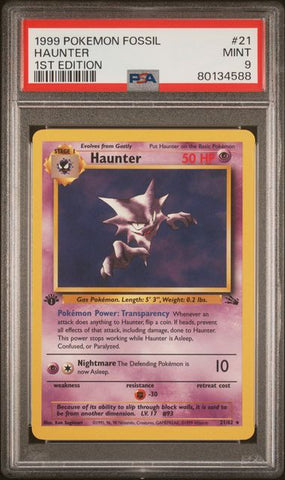 Haunter 21/62 Fossil 1st Edition PSA 9 80134588