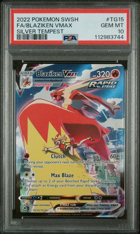 Blaziken VMAX TG15/TG30 Silver Tempest PSA 10 112983744