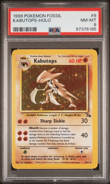 Kabutops 9/62 Fossil PSA 8 97376185