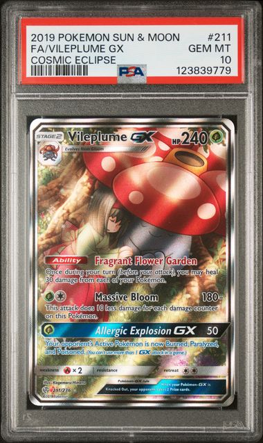 Vileplume GX 211/236 Cosmic Eclipse PSA 10 123839779